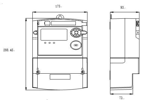 DTSD79-BF2/DSSD79-BF2型電子式三相多功能電能表安裝尺寸圖