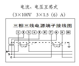 DTSD79/ DSSD79-W1三相電子式多功能電能表三相三線電源端子接線圖