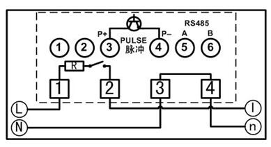 DDSY879-F單相電子式預付費電能表(多費率型)接線圖